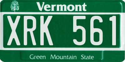 VT license plate XRK561