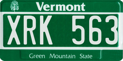 VT license plate XRK563