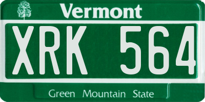 VT license plate XRK564