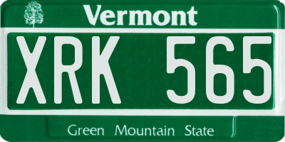 VT license plate XRK565