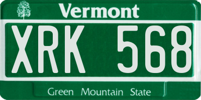 VT license plate XRK568