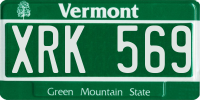 VT license plate XRK569