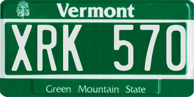VT license plate XRK570