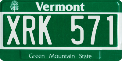 VT license plate XRK571