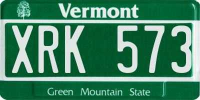VT license plate XRK573