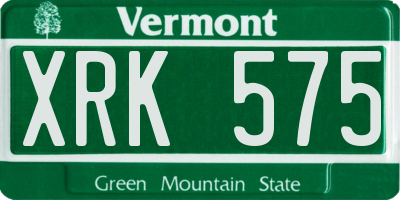 VT license plate XRK575