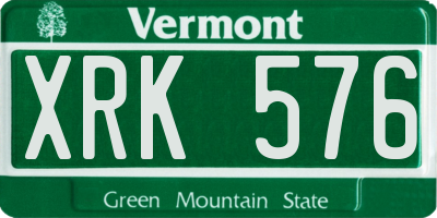 VT license plate XRK576