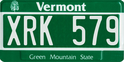 VT license plate XRK579