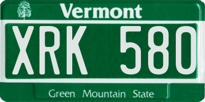 VT license plate XRK580