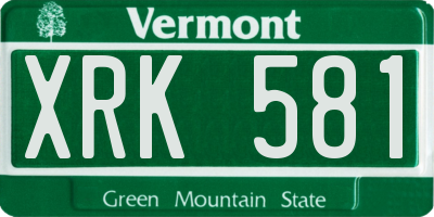 VT license plate XRK581