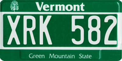 VT license plate XRK582