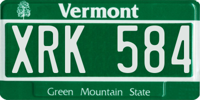 VT license plate XRK584