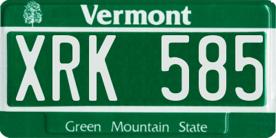VT license plate XRK585