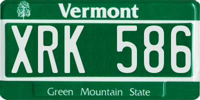 VT license plate XRK586
