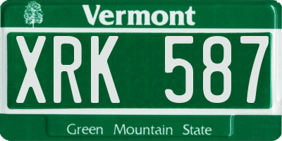 VT license plate XRK587