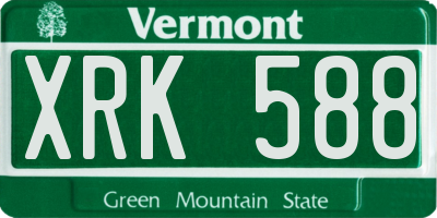 VT license plate XRK588