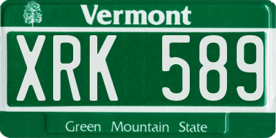 VT license plate XRK589