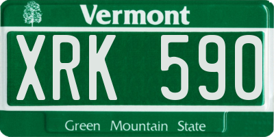 VT license plate XRK590