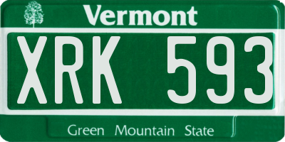 VT license plate XRK593