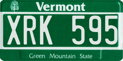 VT license plate XRK595