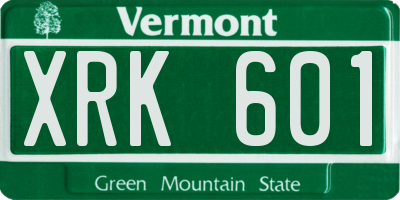 VT license plate XRK601