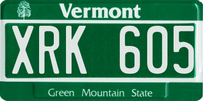 VT license plate XRK605