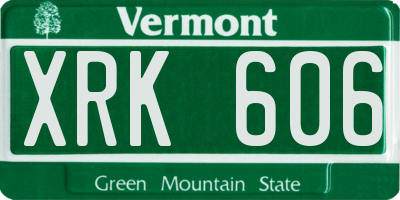 VT license plate XRK606