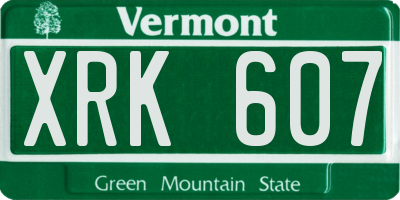 VT license plate XRK607