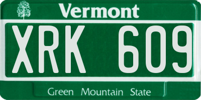 VT license plate XRK609