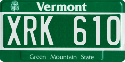 VT license plate XRK610