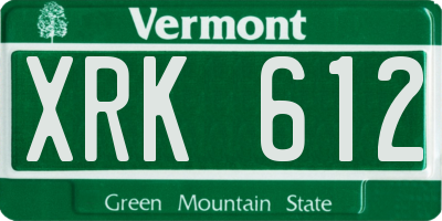 VT license plate XRK612