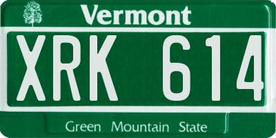 VT license plate XRK614