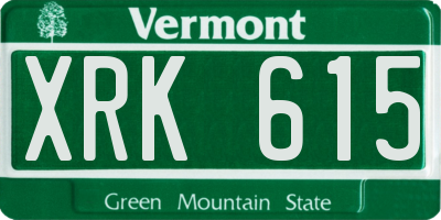 VT license plate XRK615