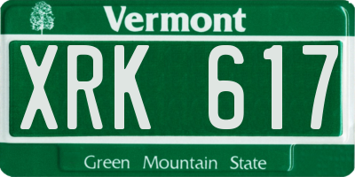 VT license plate XRK617