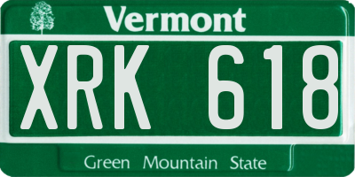 VT license plate XRK618