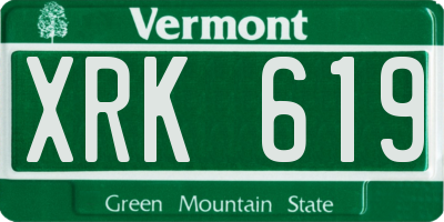 VT license plate XRK619