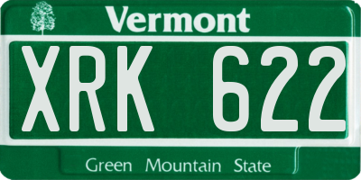 VT license plate XRK622