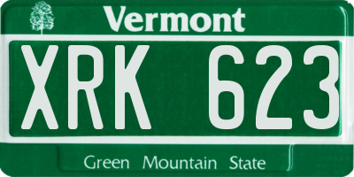 VT license plate XRK623