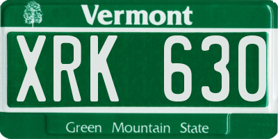 VT license plate XRK630