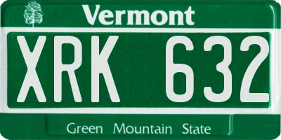 VT license plate XRK632