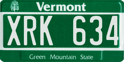 VT license plate XRK634