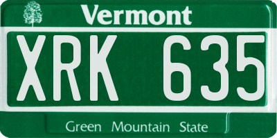 VT license plate XRK635