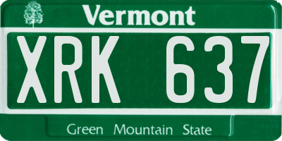 VT license plate XRK637