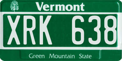 VT license plate XRK638