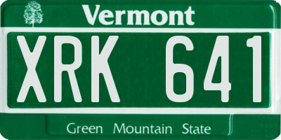 VT license plate XRK641