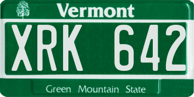VT license plate XRK642