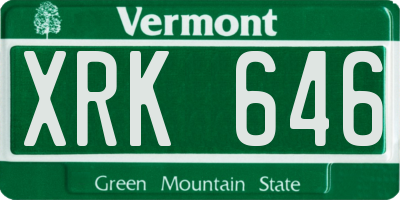 VT license plate XRK646
