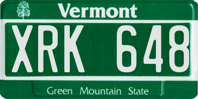 VT license plate XRK648