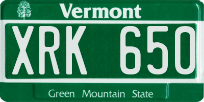 VT license plate XRK650
