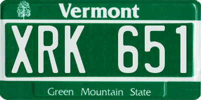 VT license plate XRK651